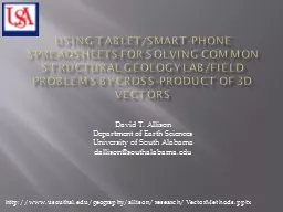 USING TABLET/SMART-PHONE SPREADSHEETS FOR SOLVING COMMON STRUCTURAL GEOLOGY LAB/FIELD