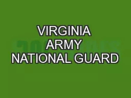 VIRGINIA ARMY NATIONAL GUARD