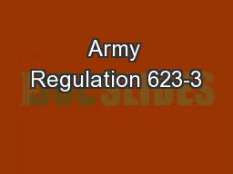 Army Regulation 623-3