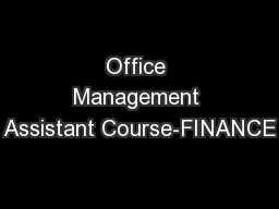 Office Management Assistant Course-FINANCE