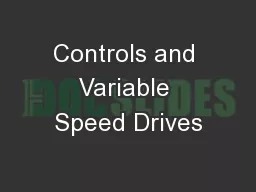 Controls and Variable Speed Drives