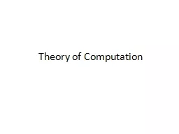 Theory of Computation Theory of Computation