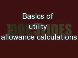 Basics of utility allowance calculations
