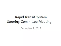 Rapid Transit System  Steering Committee Meeting