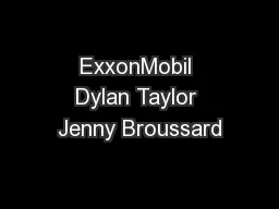 ExxonMobil Dylan Taylor Jenny Broussard