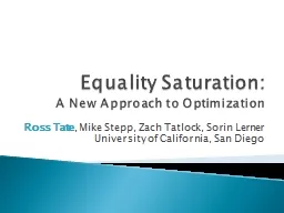 Equality Saturation: A New Approach to Optimization