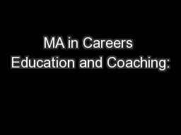 MA in Careers Education and Coaching: