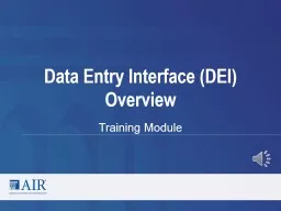 Data Entry  Interface  (DEI