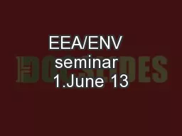 EEA/ENV  seminar  1.June 13