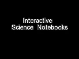 Interactive  Science  Notebooks