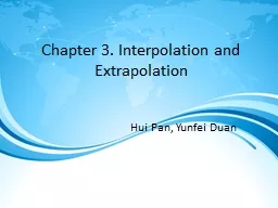 Chapter 3. Interpolation and Extrapolation