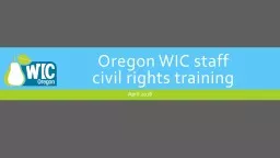 Oregon WIC staff civil rights training