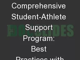 Creating  a Comprehensive Student-Athlete Support Program: Best Practices with