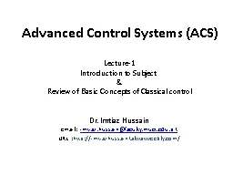 Advanced  Control  Systems (ACS)