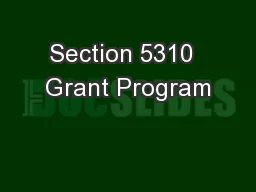 Section 5310  Grant Program