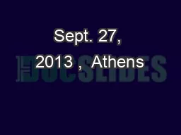 Sept. 27, 2013 ,  Athens