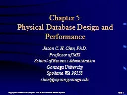 Chapter 5: Physical Database Design and Performance