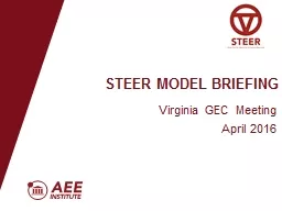 STEER Model Briefing Virginia GEC Meeting