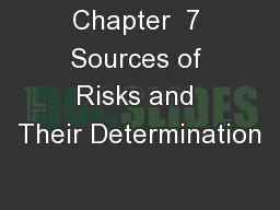 Chapter  7 Sources of Risks and Their Determination
