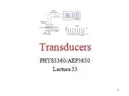 Transducers PHYS3360/AEP3630
