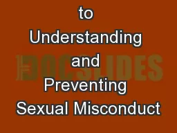 Introduction to Understanding and Preventing Sexual Misconduct
