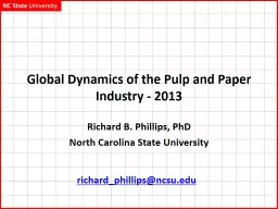 Global Dynamics of the Pulp and Paper Industry - 2013