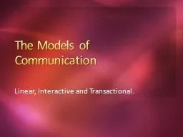 The Models of Communication