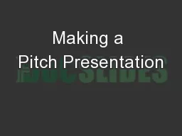Making a Pitch Presentation