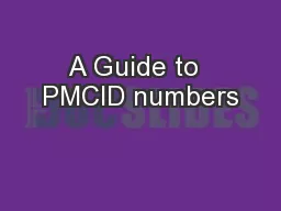 A Guide to  PMCID numbers