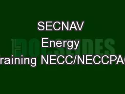 SECNAV Energy Training NECC/NECCPAC