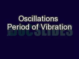 Oscillations Period of Vibration