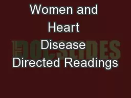 Women and Heart Disease Directed Readings