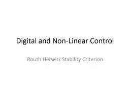 Digital and Non-Linear Control