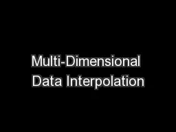 Multi-Dimensional Data Interpolation