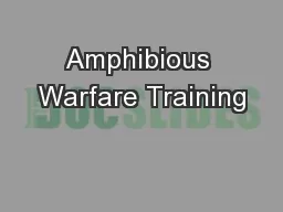 Amphibious Warfare Training