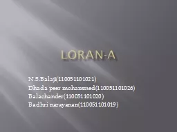 LORAN-A  N.S.Balaji (110051101021)