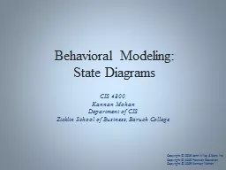 Behavioral Modeling:  State Diagrams