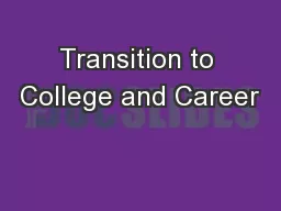Transition to College and Career