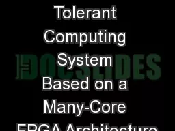 Design of a Radiation Tolerant Computing System Based on a Many-Core FPGA Architecture