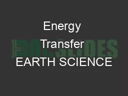 Energy Transfer EARTH SCIENCE