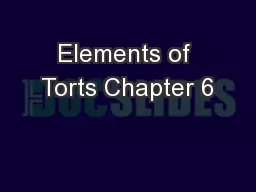 Elements of Torts Chapter 6