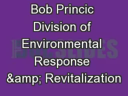 Bob Princic Division of Environmental Response & Revitalization