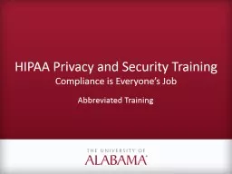 HIPAA Privacy and Security Training