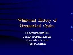 Whirlwind History of Geometrical Optics
