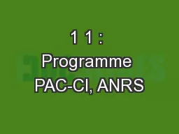 1 1 : Programme PAC-CI, ANRS