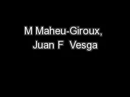 M Maheu-Giroux, Juan F  Vesga
