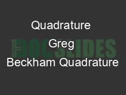 Quadrature Greg Beckham Quadrature