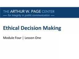 Ethical Decision Making Module