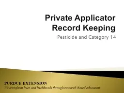 Private Applicator  Record