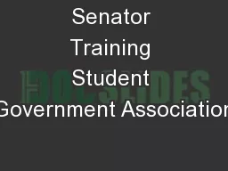 Senator Training Student Government Association